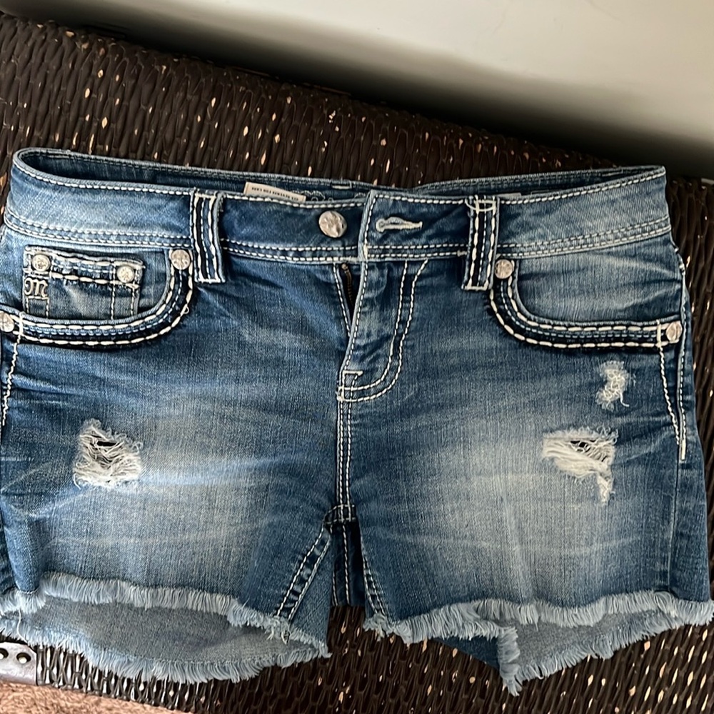 Miss Me Signature Distressed Shorts
